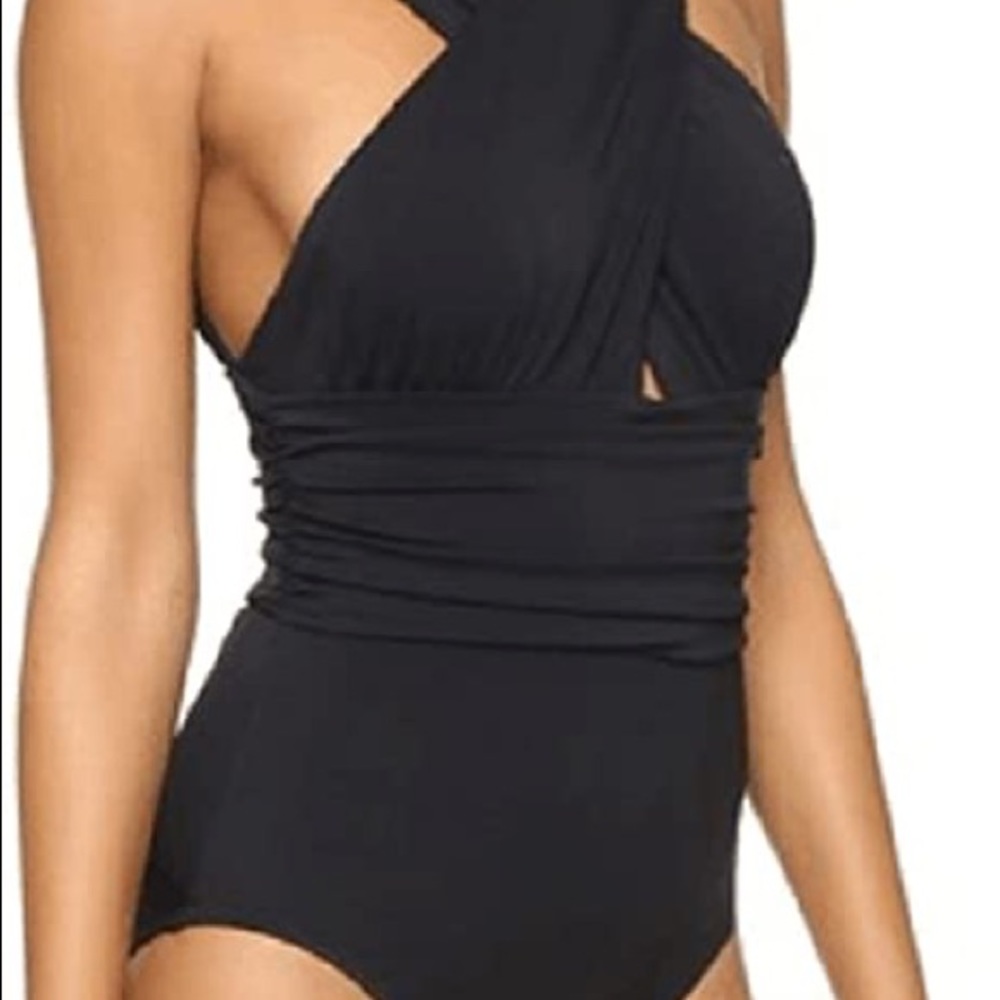 Front Cross High Leg One Piece Swimsuit